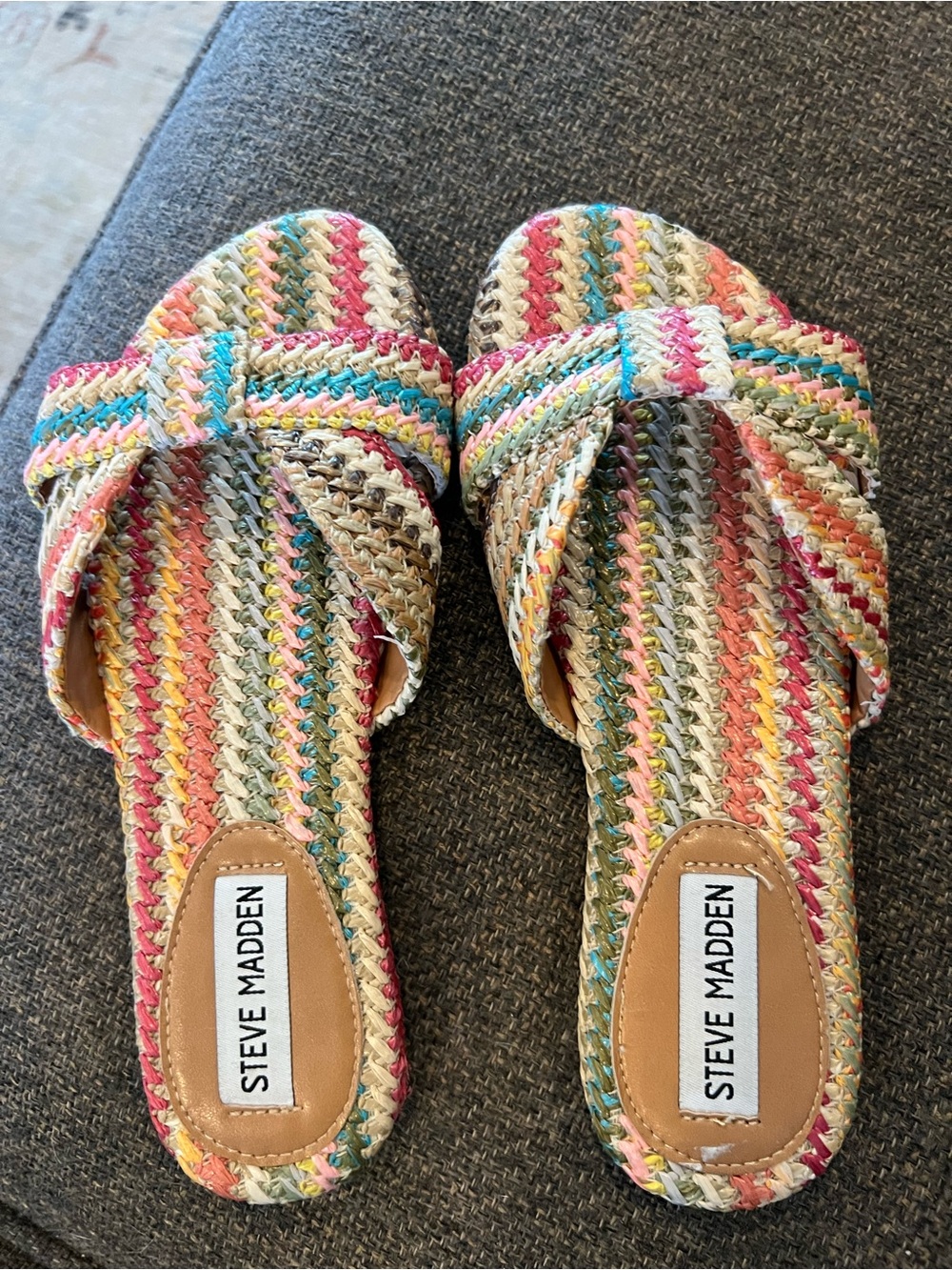 Steve Madden Sandal Misha Raffia Slide Sandals 5.5 M